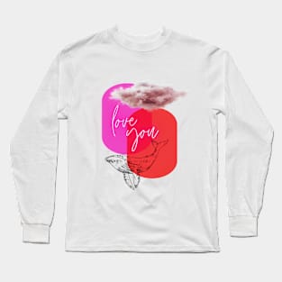 love you whale design Long Sleeve T-Shirt